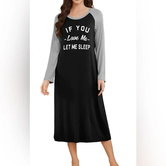 Ekouaer Long Sleeve Nightgown L | Soft Calf-Length Sleepwear Pajama Dress NWT - Picture 3 of 14